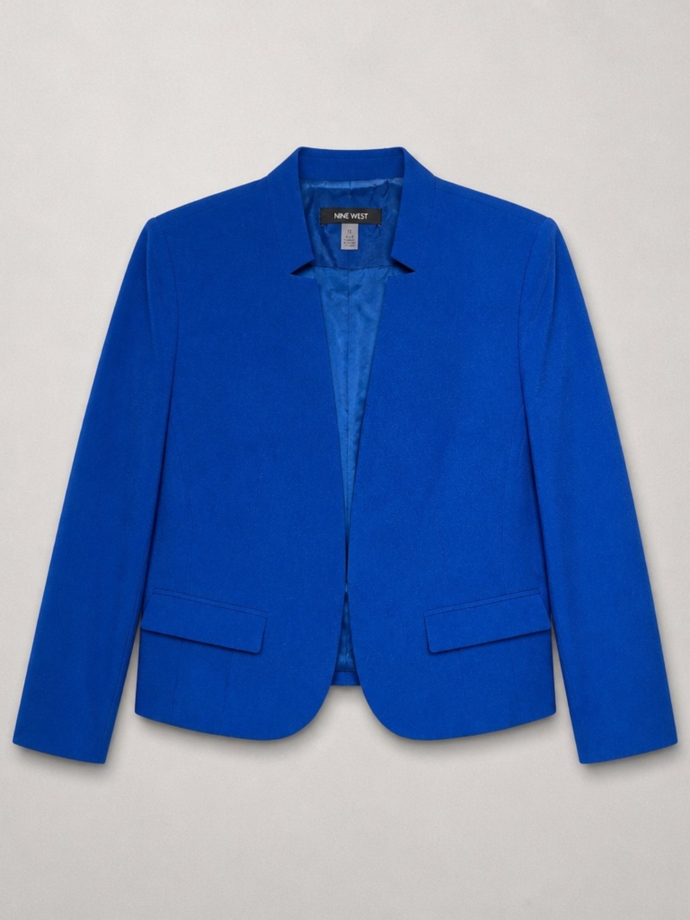 Nine West Cobalt Blue Collarless Blazer